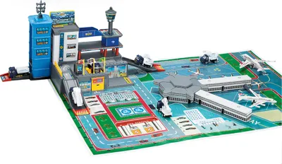 Obrázok produktu pre Garáž letisko set 4 autá a lietadlo kov 87x60x30 cm