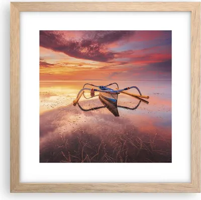 Produktbild von Gerahmtes Poster - Rahmen in heller Eiche - £ódŸ Westen Die Sonne - 30x30 cm - Wand Bild - Wanddeko - Wandbilder - Kunstposter - Wandposter - Bilderrahmen - Bilder - Kunstdruck - P2NAC30x30-4433