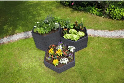 Produktbild von Hochbeet klassisch GARANTIA ERGO Vario 1 inkl. Flora-Wassersparsystem 190 x 190 x 50 cm stone