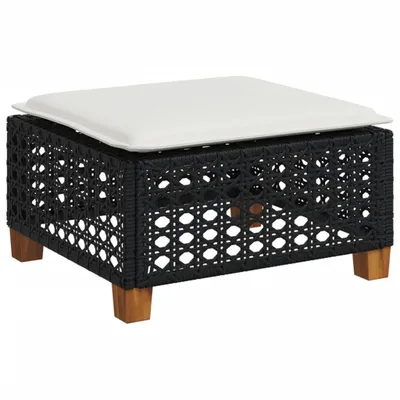 Obrázek produktu pro Zahradní stolička s poduškou černá 63,5 x 56 x 32 cm polyratan