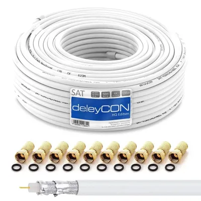 Produktbild von deleyCON MK1551, 50 m, F, F, Weiß