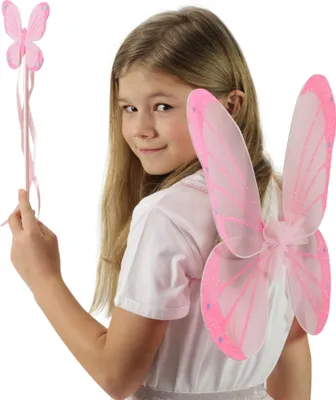 Produktbild von Rosa Schmetterlingsflügel mit Zauberstab
