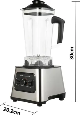 Image de Mixeur de cuisine - Mixeur sur socle et machine à smoothies 2-en-1 - Puissance 6 000 W - Récipients de 2,0 L et 0,5 L - Broie la glace, les noix et les fruits - Fonction milk-shake - Prise européenne