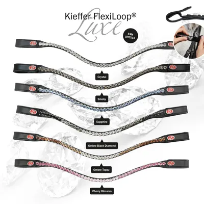 Produktbild von Kieffer FlexiLoop® Luxe Stirnbänder für Trense, Farbe:schwarz-CHAIN CRYSTAL, Größe:Vollblut