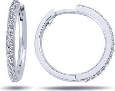 Productafbeelding van Diamant oorbellen, briljantslijpe, in 14 karaat witgoud