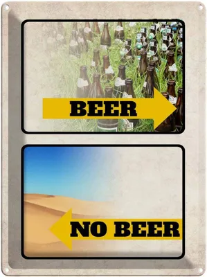 Produktbild von vianmo Blechschild 40x30 cm Bild Beer No Beer Bier