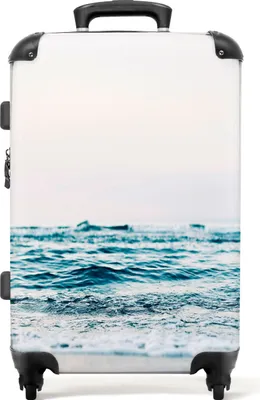 Produktbild von NoBoringSuitcases.com® Großer Koffer - Meer - Wasser - Natur - Wellen - Strand - Kombinationsschloss TSA - Hartschalen Trolley 4 Rollen - 72 liter - Reisekoffer - 66 cmKoffer Mittelgroß 67x43x25 cm, 72L,