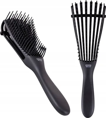 Produktbild von Ponik's FLEXI BRUSH - Entwirrungsbürste, Haarbürste zum Entwirren von Locken, Bürste für alle Haarlängen, Entwirrbürste, Schwarz