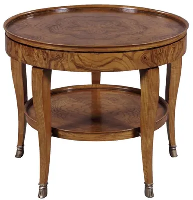 Zdjęcie produktu dla stolik barokowy Casa Padrino brązowy Ø 61 x wys. 51 cm - Okrągły stolik z litego drewna - Meble do salonu w stylu barokowym