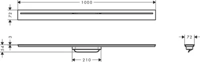 Obrázok produktu pre hansgrohe AXOR Drain prefabrikovaný sprchový žľab, 1000 mm, 42523140
