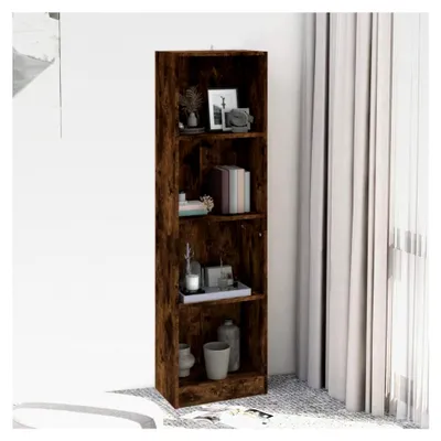 Produktbild von Bücherschrank mit 4 Fächern aus geräucherter Eiche, 40 x 24 x 143 cm
