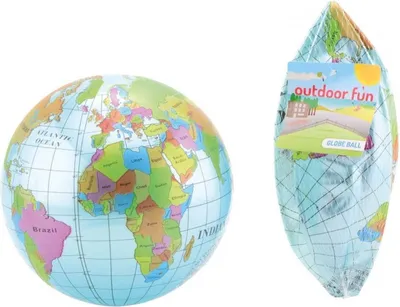 Produktbild von Jumada's - Aufblasbarer Strandball / Globus / Ø20 cm - Schwimmbadball - Campingball - Urlaubsball