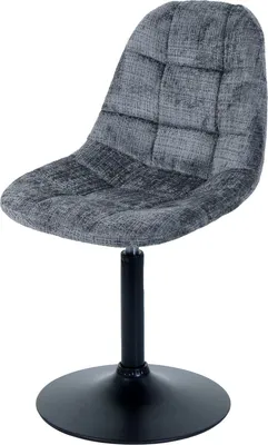 Produktbild von Esszimmerstuhl | HxBxT 83x47x43cm | Sitzhöhe 47cm | Stahl  Stoff/Textil Chenille | Dunkelgrau | Küchenstuhl Stuhl Drehstuhl