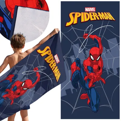 Produktbild von MARVEL Spider-Man, marineblaues schnelltrocknendes Strand- und Badetuch für Jungen, Mikrofaser, 70 × 140 cm,