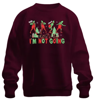 Obrázok produktu pre To je ono, nejdem Weihnachtsmann Grinch Cartoon Geschenk Uni mikina, bordová, L