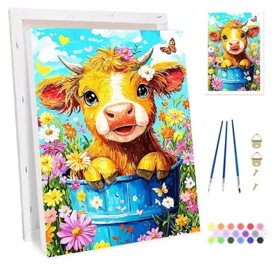 Malen nach Zahlen für Erwachsene mit Rahmen, Tiere, DIY-Leinwand-Set