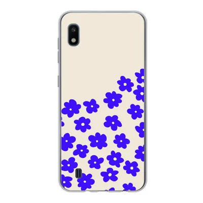 Produktbild von MuchoWow® Handyhülle Schutzhülle Hülle für Samsung Galaxy A10 Blume - Blau - Muster Silikon Softcase Handy Hülle - Schutzhülle