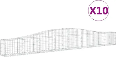 Produktbild von vidaXL Gabionen mit Hochbogen 10 Stk. 400x30x40/60 cm Verzinktes Eisen