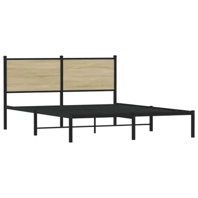 Obrázek produktu pro vidaXL Kovová postel bez matrace Sonoma dub 140x190 cm
