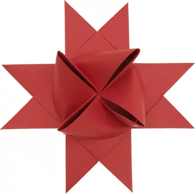 Produktbild von Fröbelsterne Bastelset XL, rotMIX, 5 Sterne, Ø 19 cm, Papierstreifen 4,5x135 cm