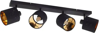 Produktbild von Lindby Deckenleuchte Vasilia, 4-flammig, schwarz/gold, Stoff