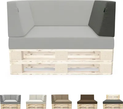 Produktbild von novely® PANERO Palettenkissen | Sitzkissen Rückenkissen Palettensofa-Auflagen | abnehmbarer Bezug | Kaltschaum | Indoor & Outdoor - A) Variante: Seitenkissen links (70x40x20 cm) | B) Farbe: 12 Dunkelgrau