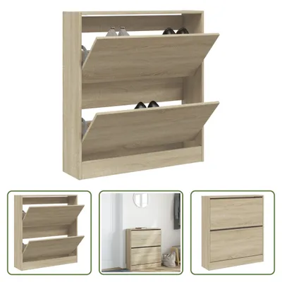 Obrázek produktu pro The Living Store botník Sonoma dub 80x21x87,5 cm materiál na bázi dřeva