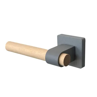Produktbild von Türklinke Grau 1 Paar Quadratische Rosette Modernes Design Türbeschlag Türgriff Kunststoff (PLA) - Inkl. Montagematerial