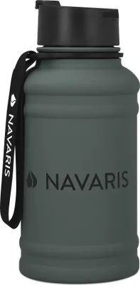 Produktbild von Navaris 1,3 Liter Fitness Trinkflasche - Flasche Gym Bottle - Sport Wasserflasche Water Jug - stabile Sportflasche aus Edelstahl - BPA frei