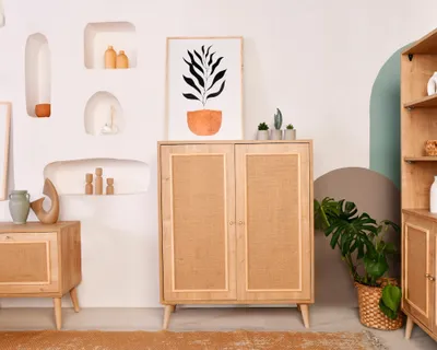 Image de Skye Decor, buffet Jüt, buffet, chêne, 100 % bois de charme, 40 x 90 x 110 cm