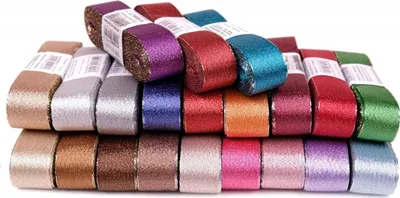 Obrázek produktu pro Stuha lurexová torsade šíře 25mm svazek 10m. Barva zelená.