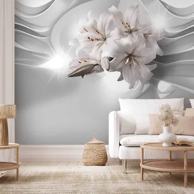Produktbild von Selbstklebende Folie Fototapete - Lilies in the Tunnel 392x280 cm Blumen b-C-0203-a-a