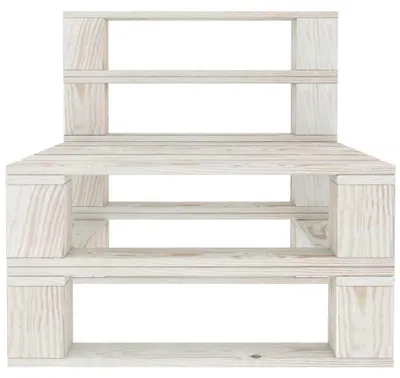 Produktbild von vidaXL Outdoor-Mittelsofa Paletten Holz Weiß