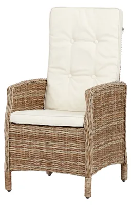 Image de Gram Chaise de jardin avec support d'assise et poignée d'inclinaison, naturel et blanc cassé.