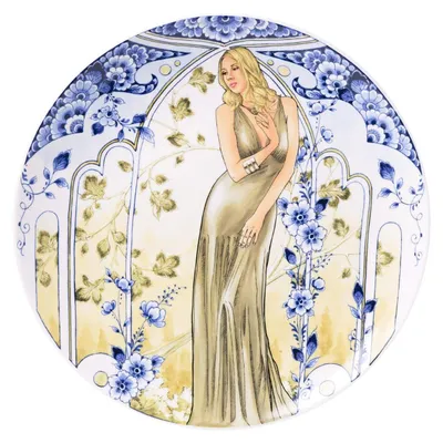Imagen del producto de Heinen Delfts Blauw – Plato decorativo para pared, diseño Ella - Cerámica - 26 cm