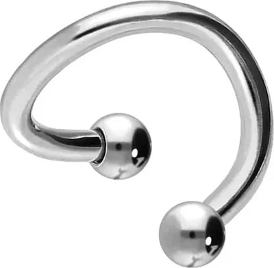 Produktbild von Ohrpiercing, Nasenpiercing, Septum Piercing Titan spiralförmiger Hufeisenring