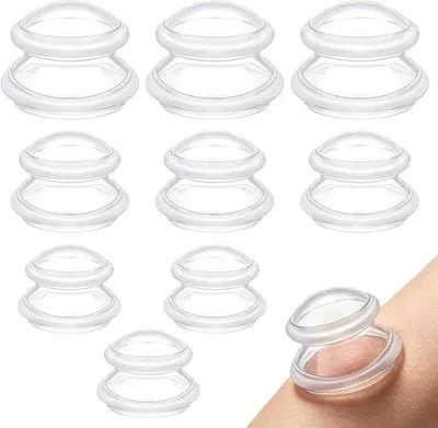 Obrázek produktu pro Silikonové kelímky, 9 kusů - průhledné - 3 velikosti - proti celulitidě - pro relaxaci