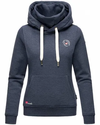 Produktbild von Marikoo Chihiroo Damen Hoodie Kapuzenpullover Kapuzensweatshirt Pulli Sweatshirt Dusty Blue Melange Gr. 34 - XS