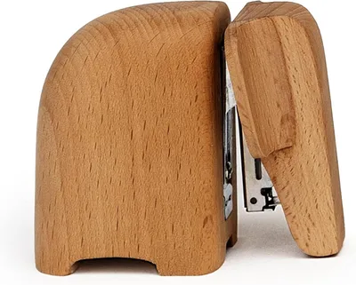 Productafbeelding van Houten Nietmachine - Olifant Bureauaccessoire - Documenten Ordenen - Duurzaam Beukenhout - Klein Formaat - Multicolor