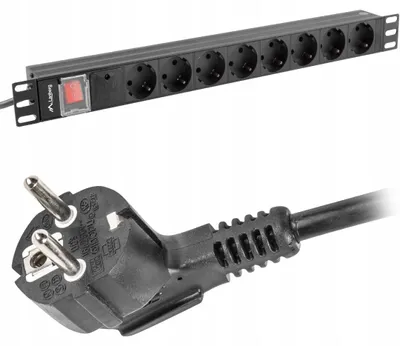 Produktbild von Lanberg Stromleiste Rack PDU 1U 19 Zoll 8x Schuko 16A 2m