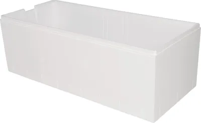 A white bathtub is shown from a slightly elevated angle against a white background.