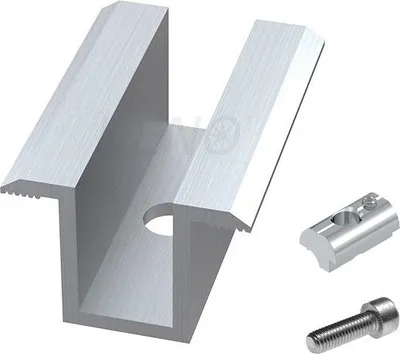 Produktbild von 10st Mittelklemme 30/35/40 mit Schraubenset Silber Photovoltaik Solar PV