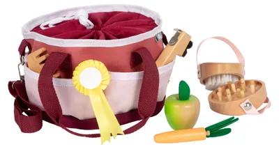 Image de Set de soins pour chevaux avec sac rouge
