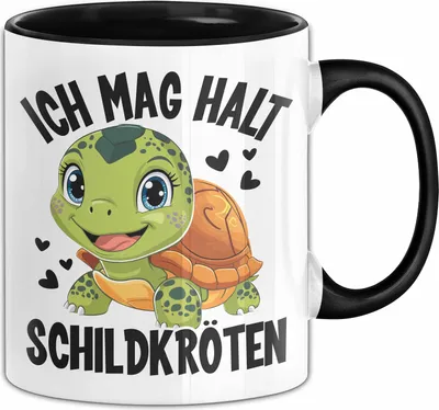Produktbild von Schildlkröten Tasse Geschenk Ich Mag Halt Schildkröten Geschenkidee (Schwarz)