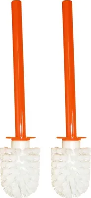 Produktbild von Sanwood 2er Set Aurora orange 7382492 Toilettenbürste Weiß Bürstenkopf mit Acryl Griff Klobürste - Ersatztoilettenbürste - Ersatzklobürste