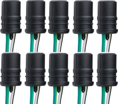 Produktbild von 10x T10 W5W Gummi-Fassung 12,5 mm Schwarz + Kabel