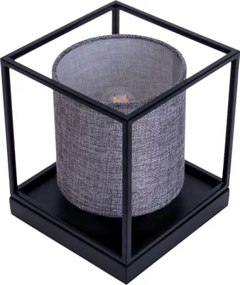 Obrázek produktu pro Stolní lampa, šedý textil, černá, V 17 cm