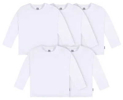 Produktbild von Gerber 5er Pack Uni Baby Langarmshirt Jersey 160 g/m², weiß, 86