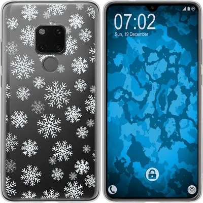 Produktbild von PhoneNatic Case kompatibel mit Huawei Mate 20 Silikon-Hülle X Mas Weihnachten Schneeflocken M2