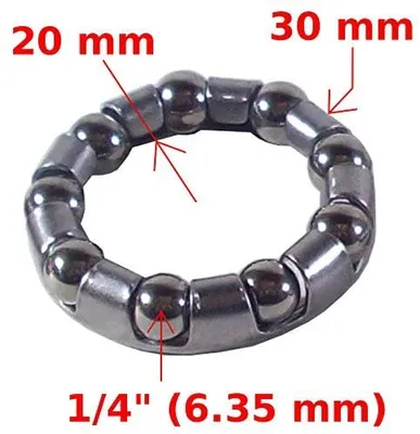 Produktbild von cyclingcolors Fahrrad kugellager kugellagerkäfige 20/30mm 6.35mm (1/4") kugelring innenlager Lager lagerkäfig